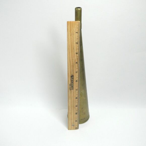 Brass Fire Hose Nozzle Vintage 13" Tall Conical Horn Shaped - Picture 6 of 10